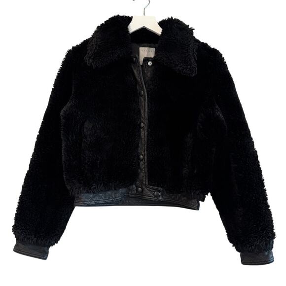 Sandro Fauny Faux Leather Leather Jacket Black - Picture 5 of 12
